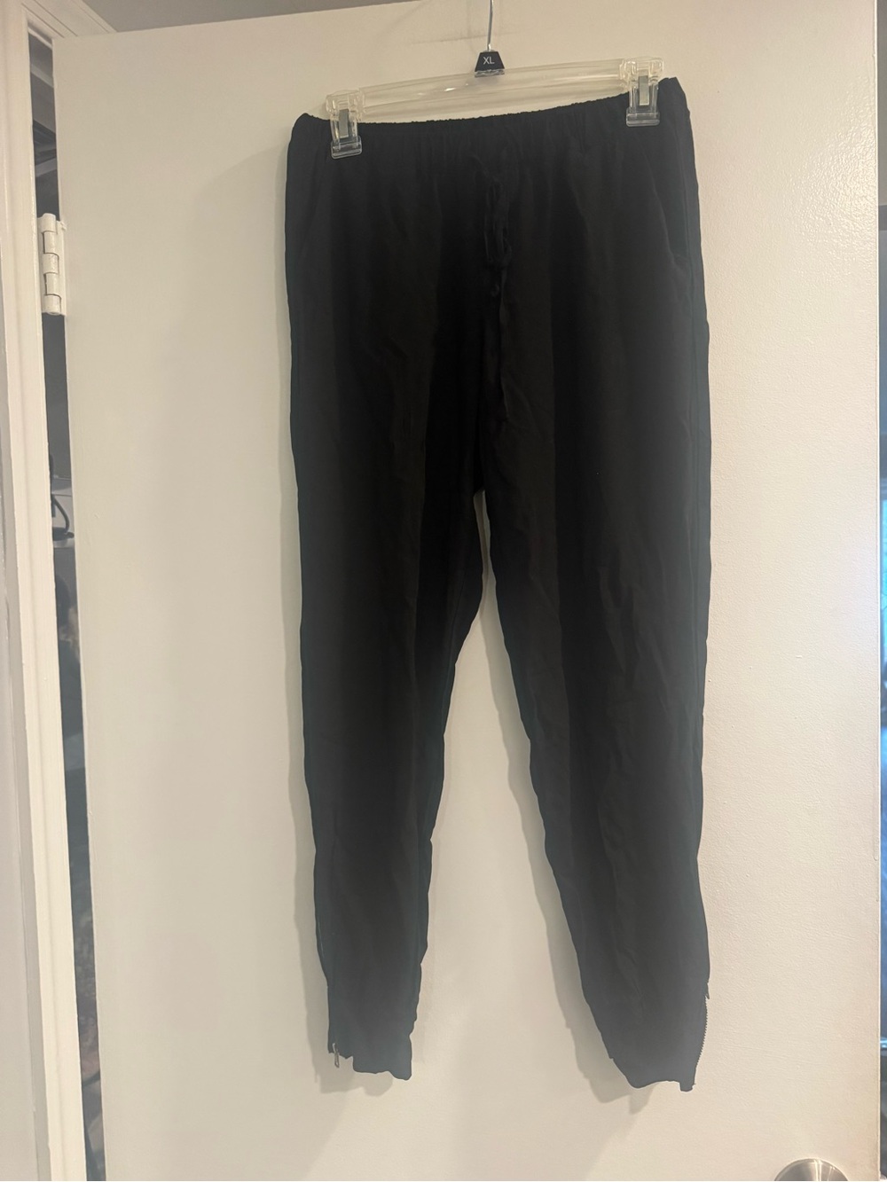 Splendid Black Jogger Pants Women’s Small Elastic Waist Ankle Zip Casual